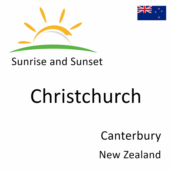 Sunrise and sunset times for Christchurch, Canterbury, New Zealand