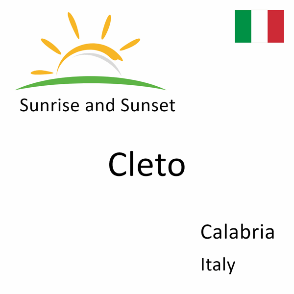 Sunrise and sunset times for Cleto, Calabria, Italy