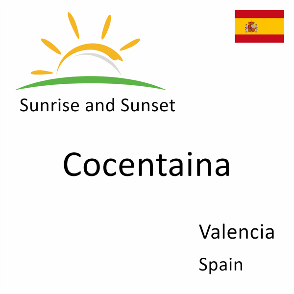 Sunrise and sunset times for Cocentaina, Valencia, Spain