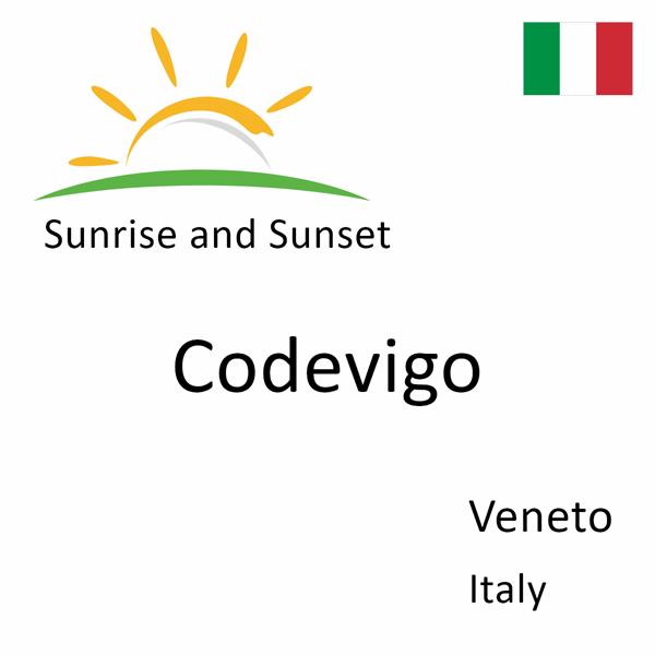 Sunrise and sunset times for Codevigo, Veneto, Italy