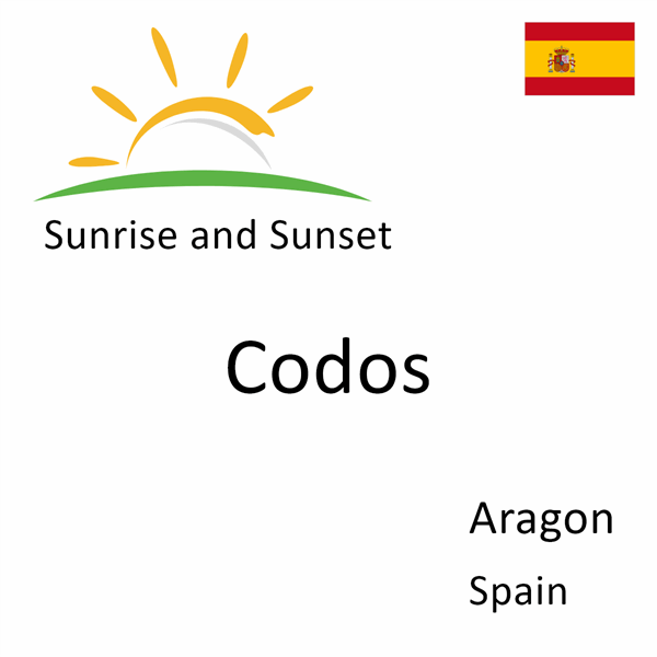 Sunrise and sunset times for Codos, Aragon, Spain