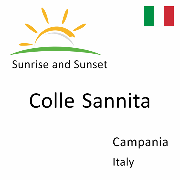 Sunrise and sunset times for Colle Sannita, Campania, Italy