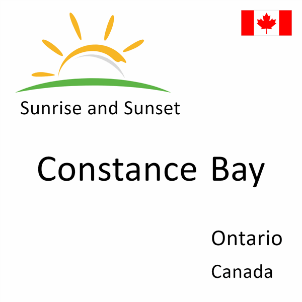 Sunrise and sunset times for Constance Bay, Ontario, Canada