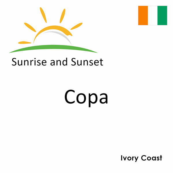 Sunrise and sunset times for Copa, Ivory Coast