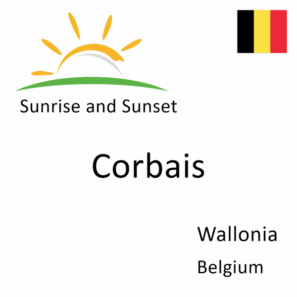 Sunrise and sunset times for Corbais, Wallonia, Belgium