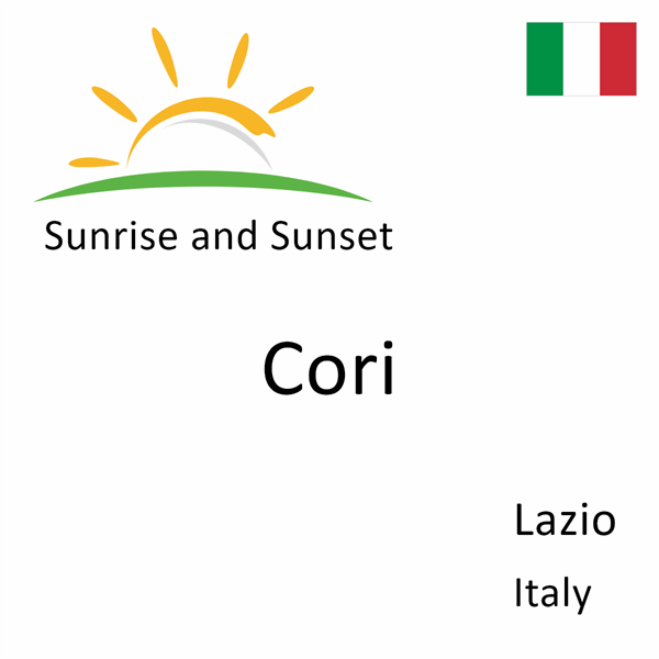 Sunrise and sunset times for Cori, Lazio, Italy