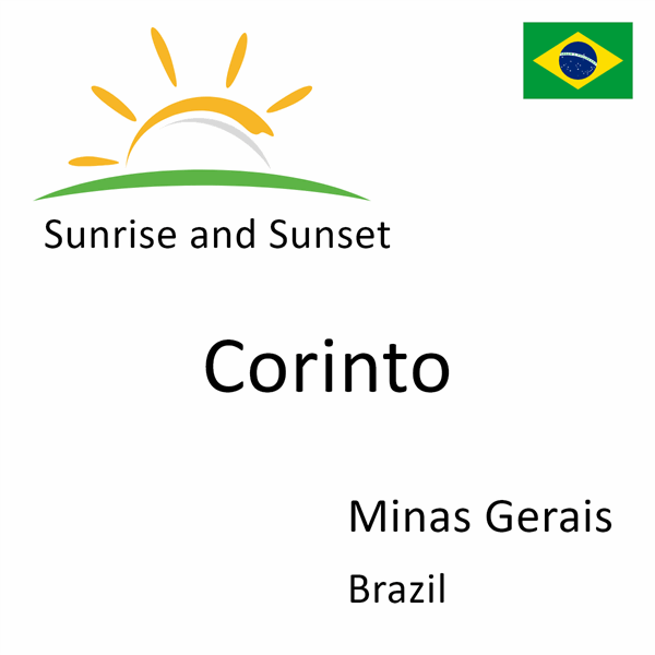 Sunrise and sunset times for Corinto, Minas Gerais, Brazil