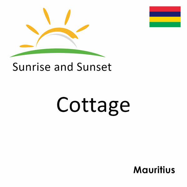 Sunrise and sunset times for Cottage, Mauritius