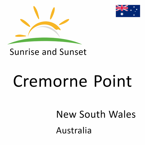 Sunrise and sunset times for Cremorne Point, New South Wales, Australia