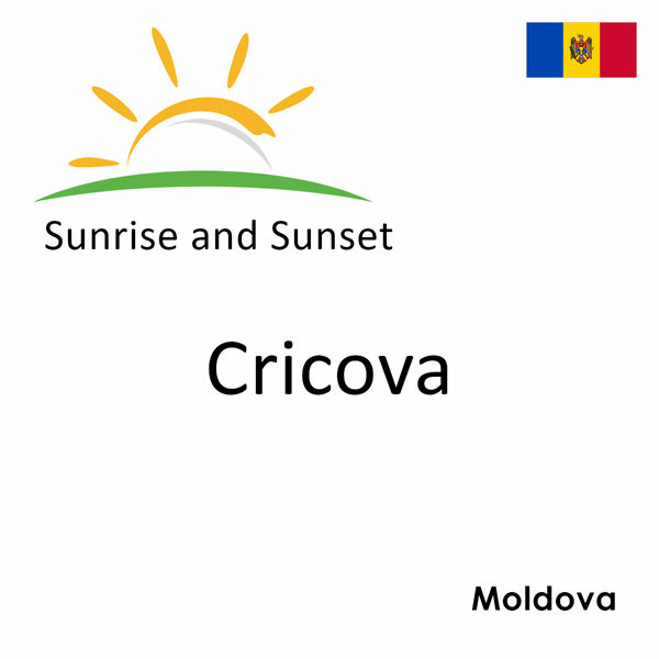 Sunrise and sunset times for Cricova, Moldova