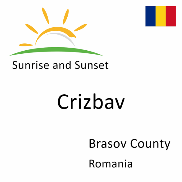 Sunrise and sunset times for Crizbav, Brasov County, Romania