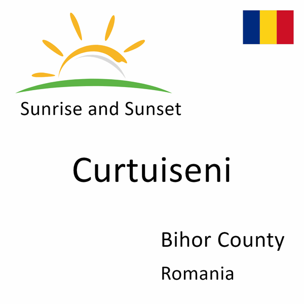 Sunrise and sunset times for Curtuiseni, Bihor County, Romania