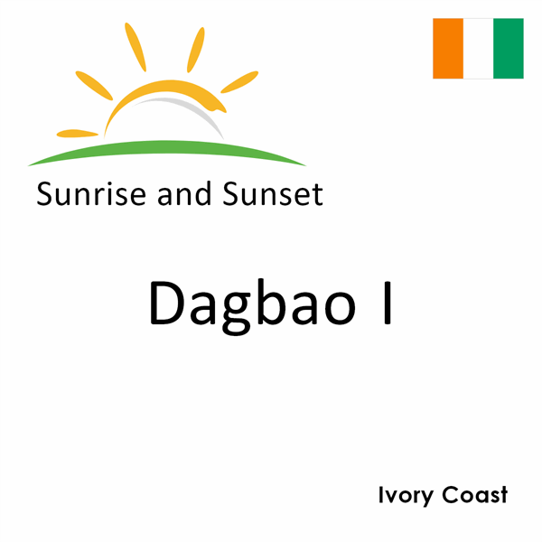 Sunrise and sunset times for Dagbao I, Ivory Coast