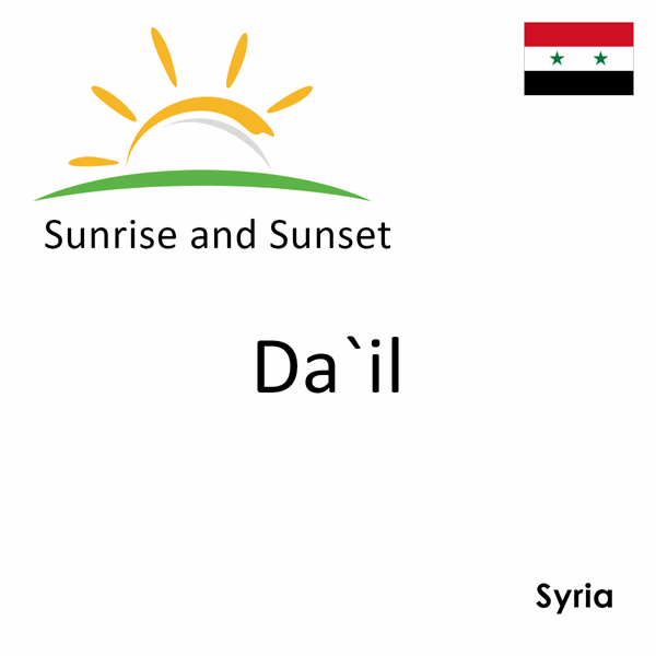 Sunrise and sunset times for Da`il, Syria