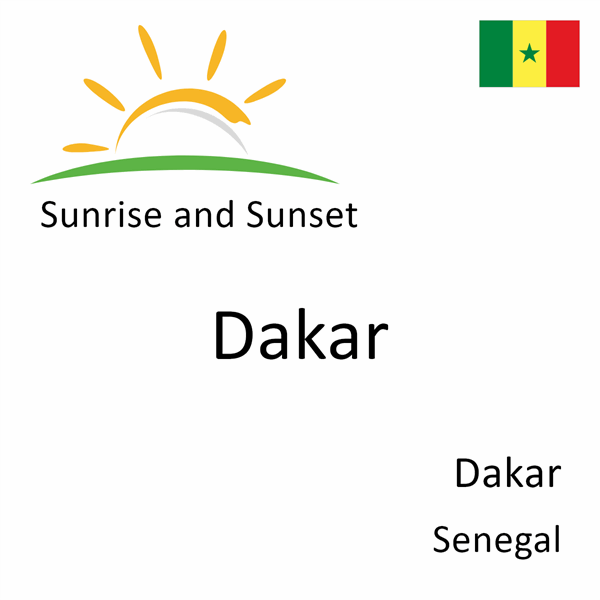 Sunrise and sunset times for Dakar, Dakar, Senegal