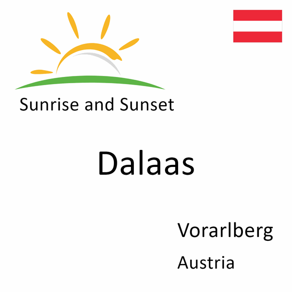 Sunrise and sunset times for Dalaas, Vorarlberg, Austria