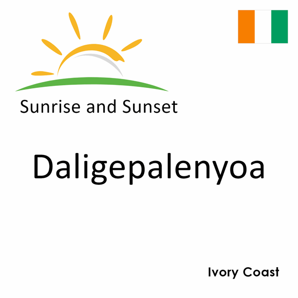 Sunrise and sunset times for Daligepalenyoa, Ivory Coast