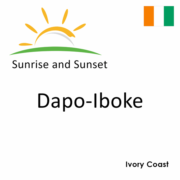 Sunrise and sunset times for Dapo-Iboke, Ivory Coast