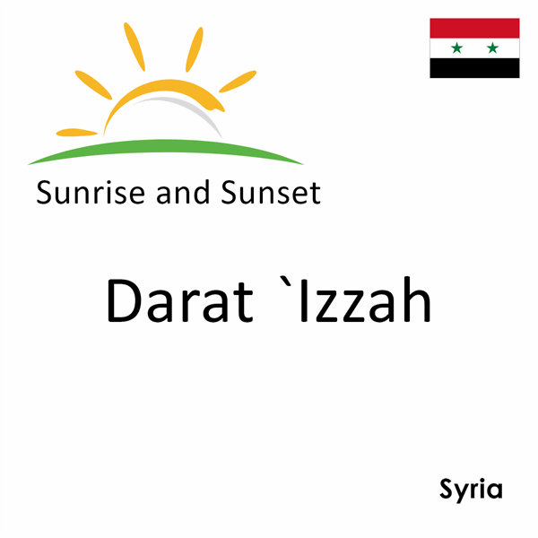 Sunrise and sunset times for Darat `Izzah, Syria