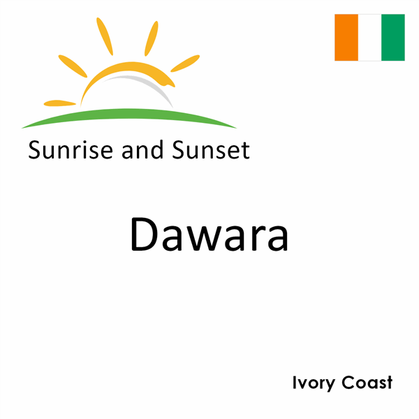 Sunrise and sunset times for Dawara, Ivory Coast