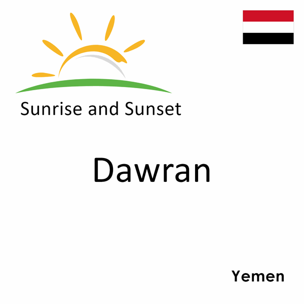 Sunrise and sunset times for Dawran, Yemen