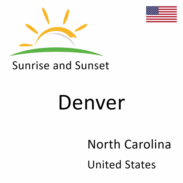 Sunrise and sunset times for Denver, North Carolina, United States