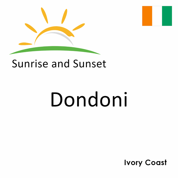 Sunrise and sunset times for Dondoni, Ivory Coast