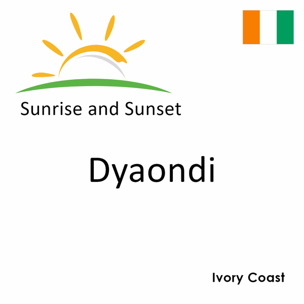 Sunrise and sunset times for Dyaondi, Ivory Coast