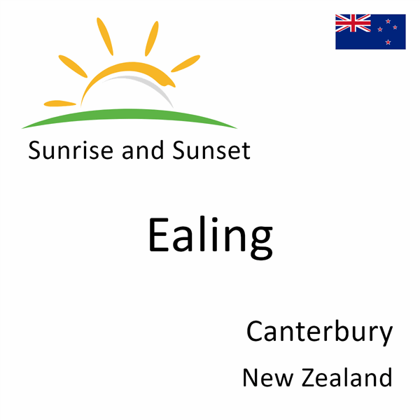 Sunrise and sunset times for Ealing, Canterbury, New Zealand