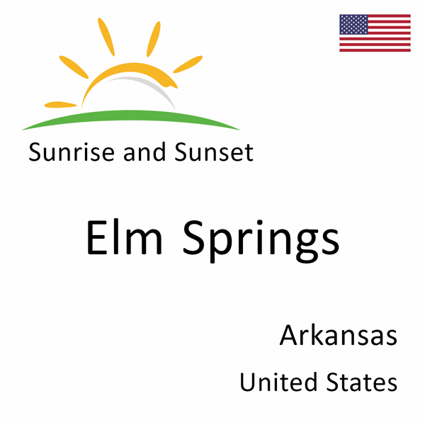 Sunrise and sunset times for Elm Springs, Arkansas, United States