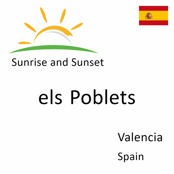 Sunrise and sunset times for els Poblets, Valencia, Spain