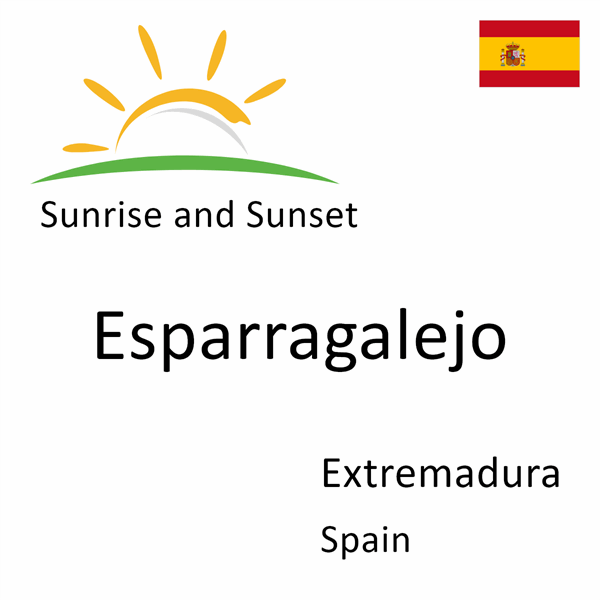 Sunrise and sunset times for Esparragalejo, Extremadura, Spain