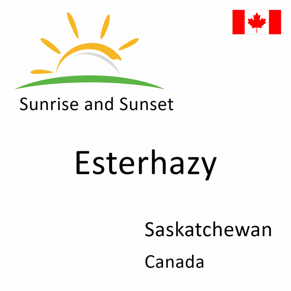 Sunrise and sunset times for Esterhazy, Saskatchewan, Canada