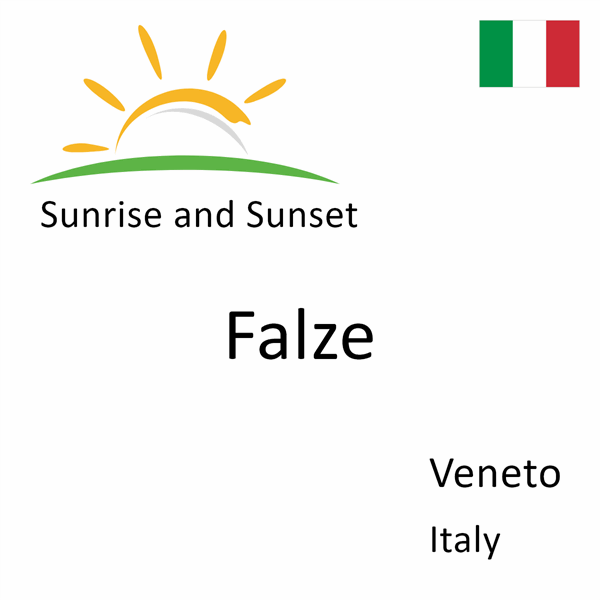 Sunrise and sunset times for Falze, Veneto, Italy