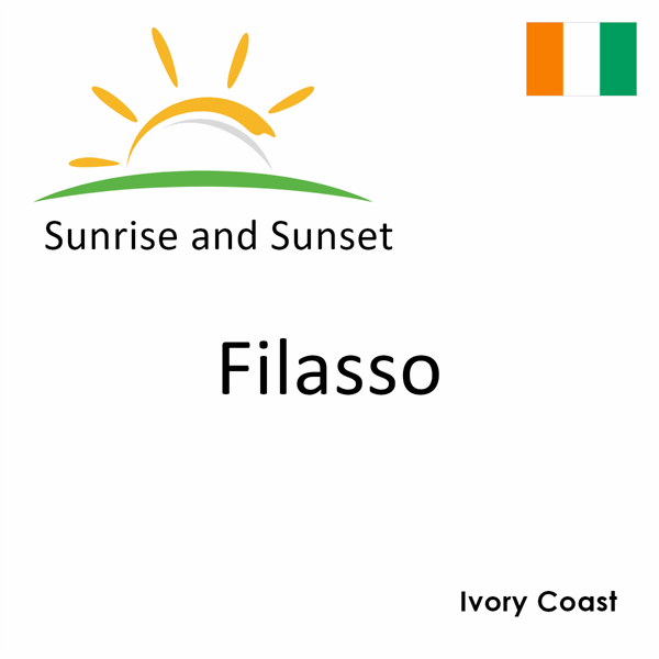 Sunrise and sunset times for Filasso, Ivory Coast