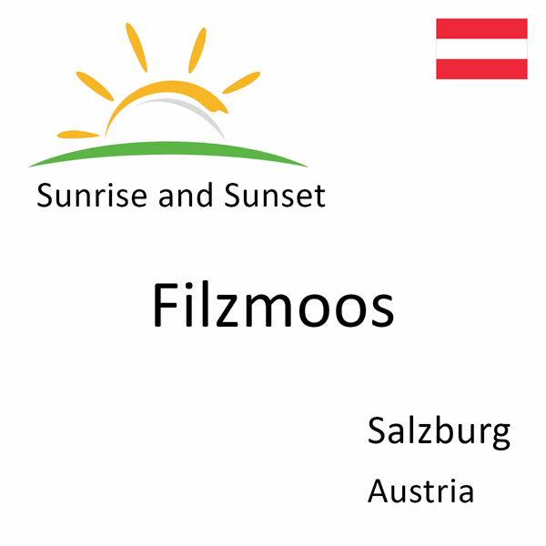 Sunrise and sunset times for Filzmoos, Salzburg, Austria