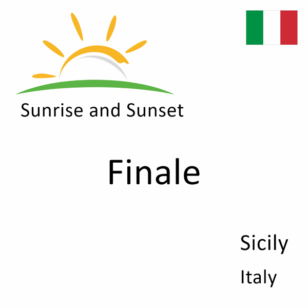 Sunrise and sunset times for Finale, Sicily, Italy