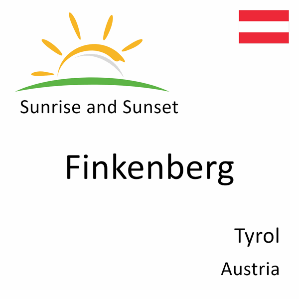 Sunrise and sunset times for Finkenberg, Tyrol, Austria