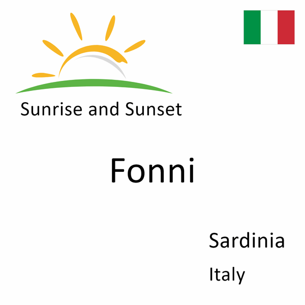 Sunrise and sunset times for Fonni, Sardinia, Italy