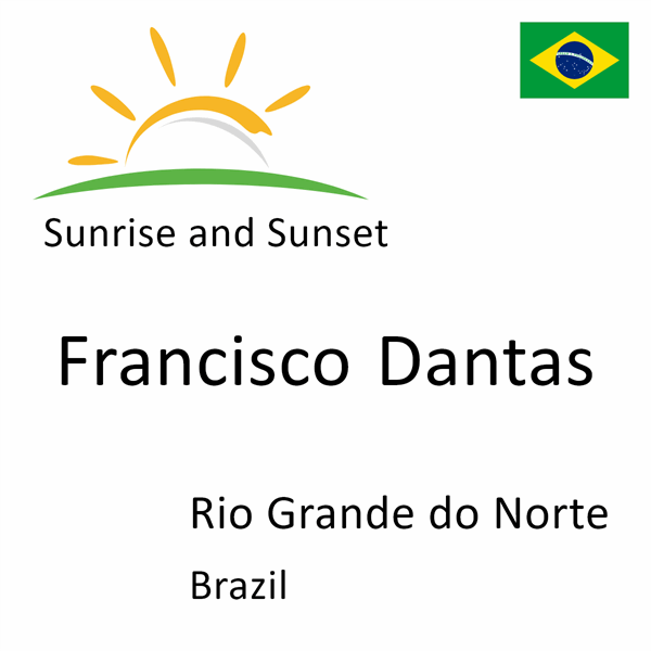 Sunrise and sunset times for Francisco Dantas, Rio Grande do Norte, Brazil