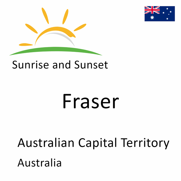 Sunrise and sunset times for Fraser, Australian Capital Territory, Australia