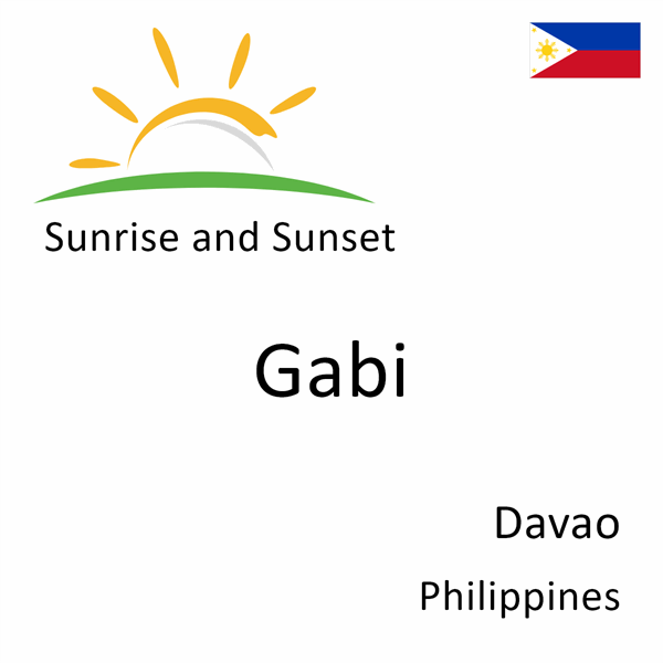 Sunrise and sunset times for Gabi, Davao, Philippines