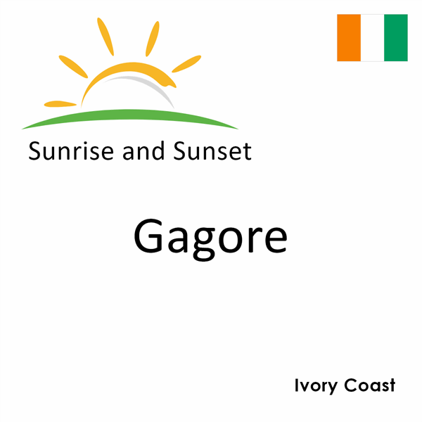 Sunrise and sunset times for Gagore, Ivory Coast