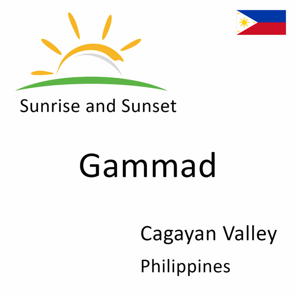 Sunrise and sunset times for Gammad, Cagayan Valley, Philippines