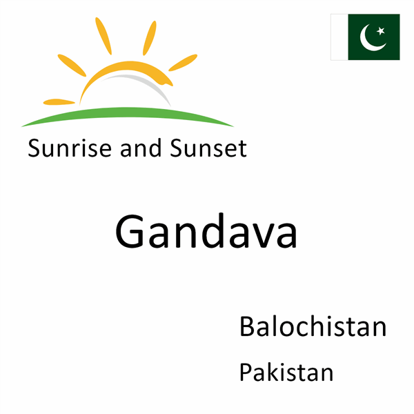 Sunrise and sunset times for Gandava, Balochistan, Pakistan