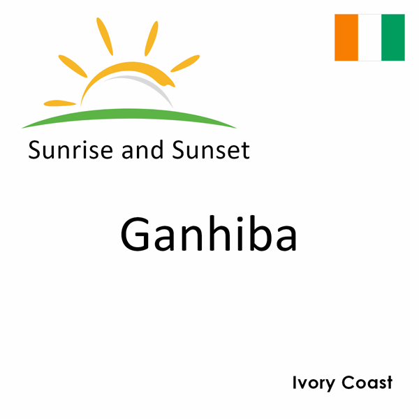 Sunrise and sunset times for Ganhiba, Ivory Coast