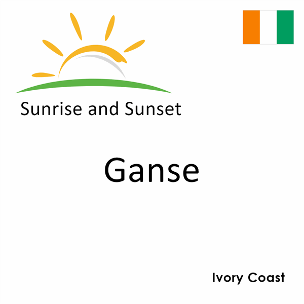 Sunrise and sunset times for Ganse, Ivory Coast