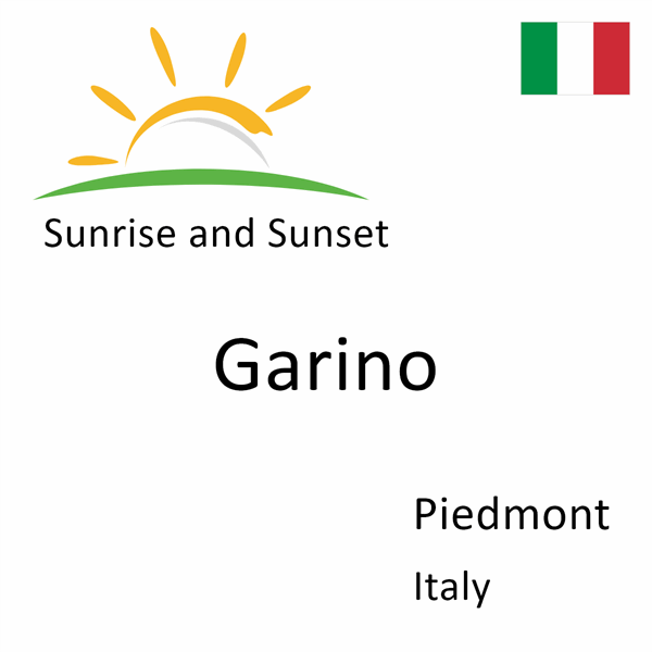 Sunrise and sunset times for Garino, Piedmont, Italy