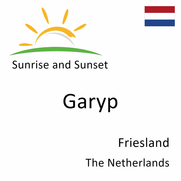 Sunrise and sunset times for Garyp, Friesland, The Netherlands