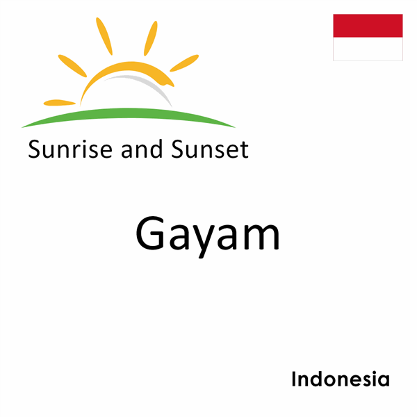 Sunrise and sunset times for Gayam, Indonesia